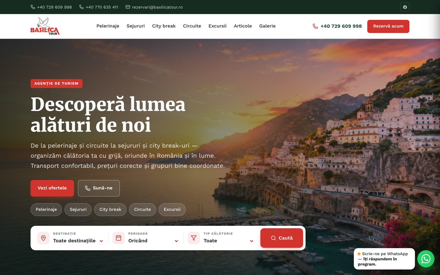 Site realizat pentru Basilica Tour